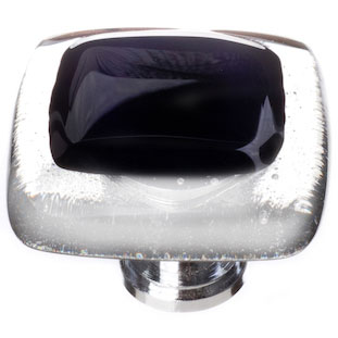 reflective black square knob