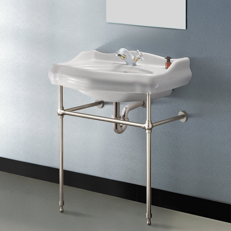 satin nickel bathroom sink