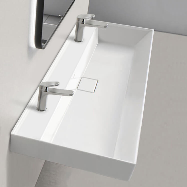 white bathroom sink