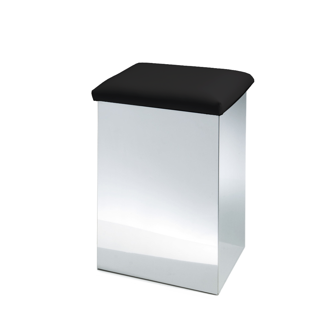 Decor Walther CASE HK 1 KW Stool and Laundry Basket - Polished Stainless Steel
