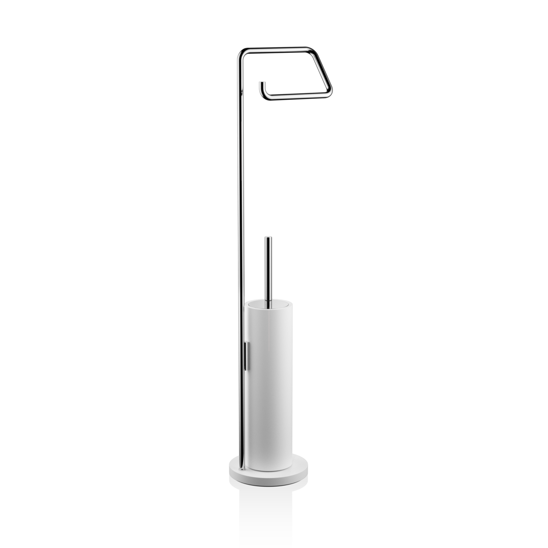 white/chrome toilet brush set