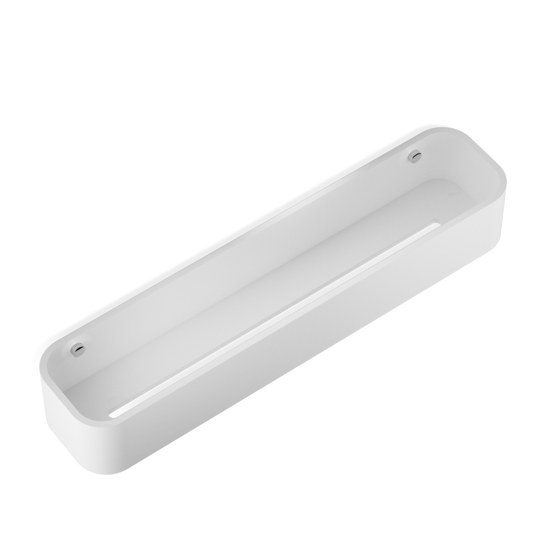 white/chrome shower container