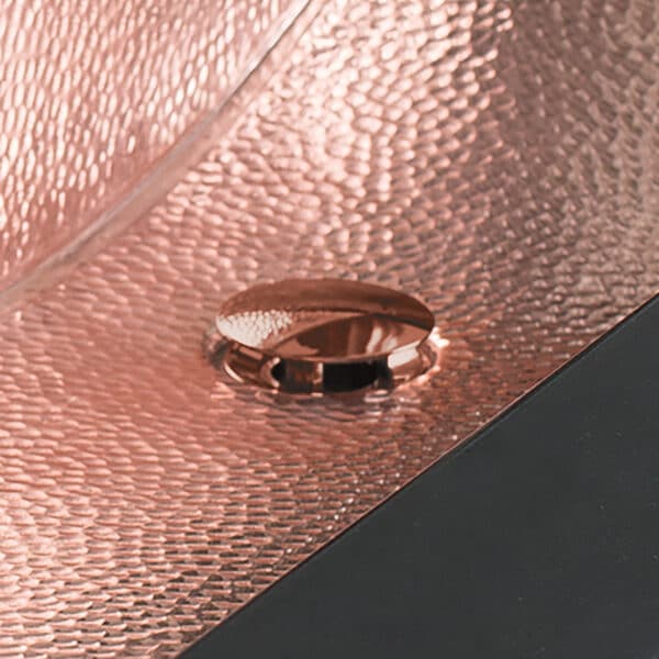 polished copper sink drain
