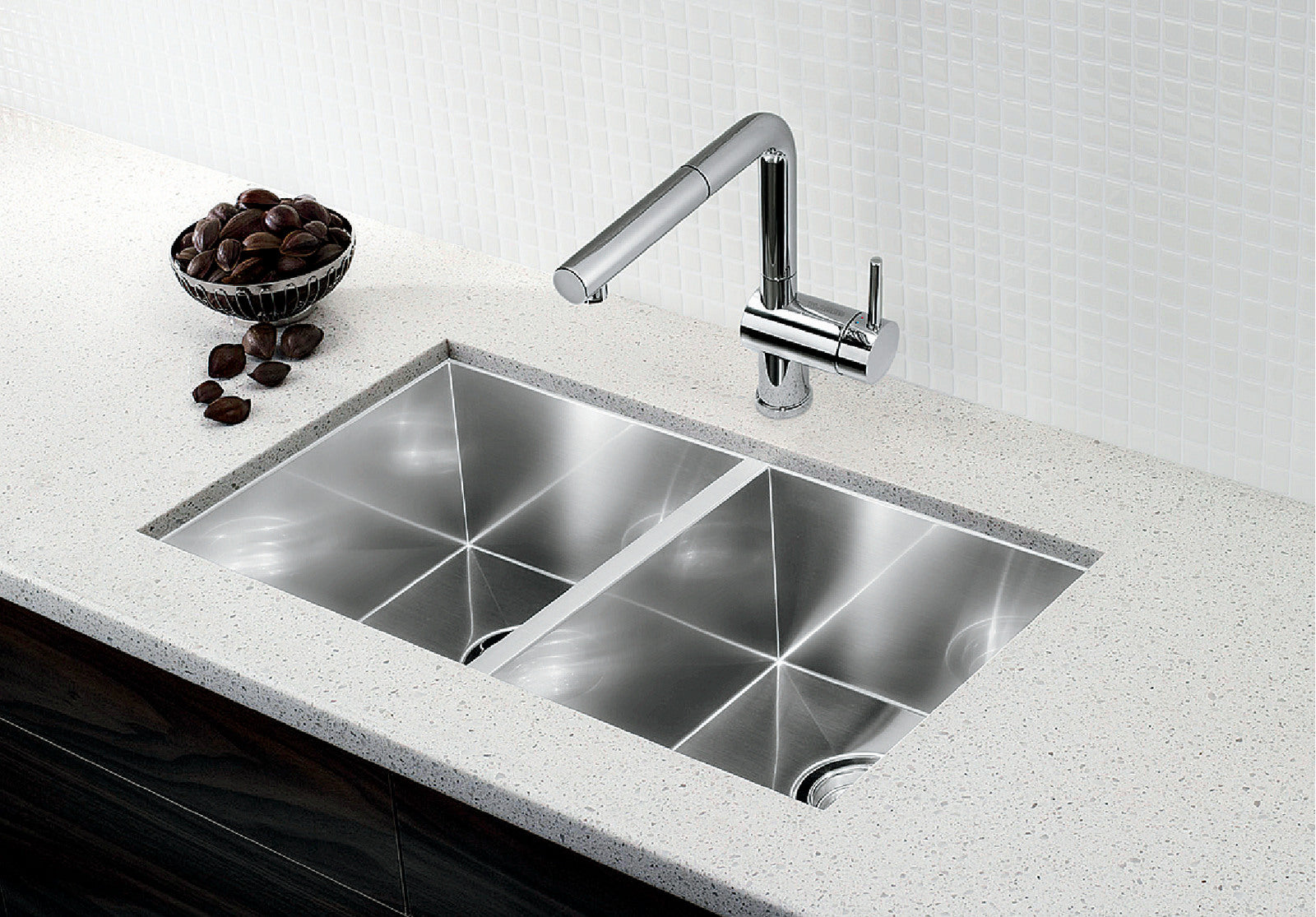 satin polish stainless steel sink