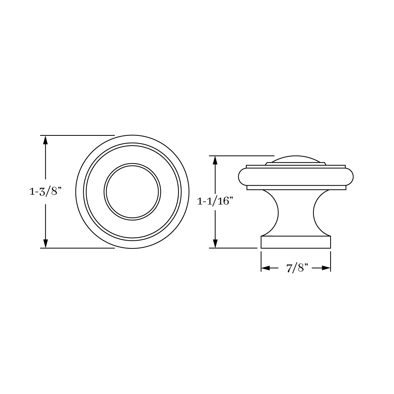 knob dimension