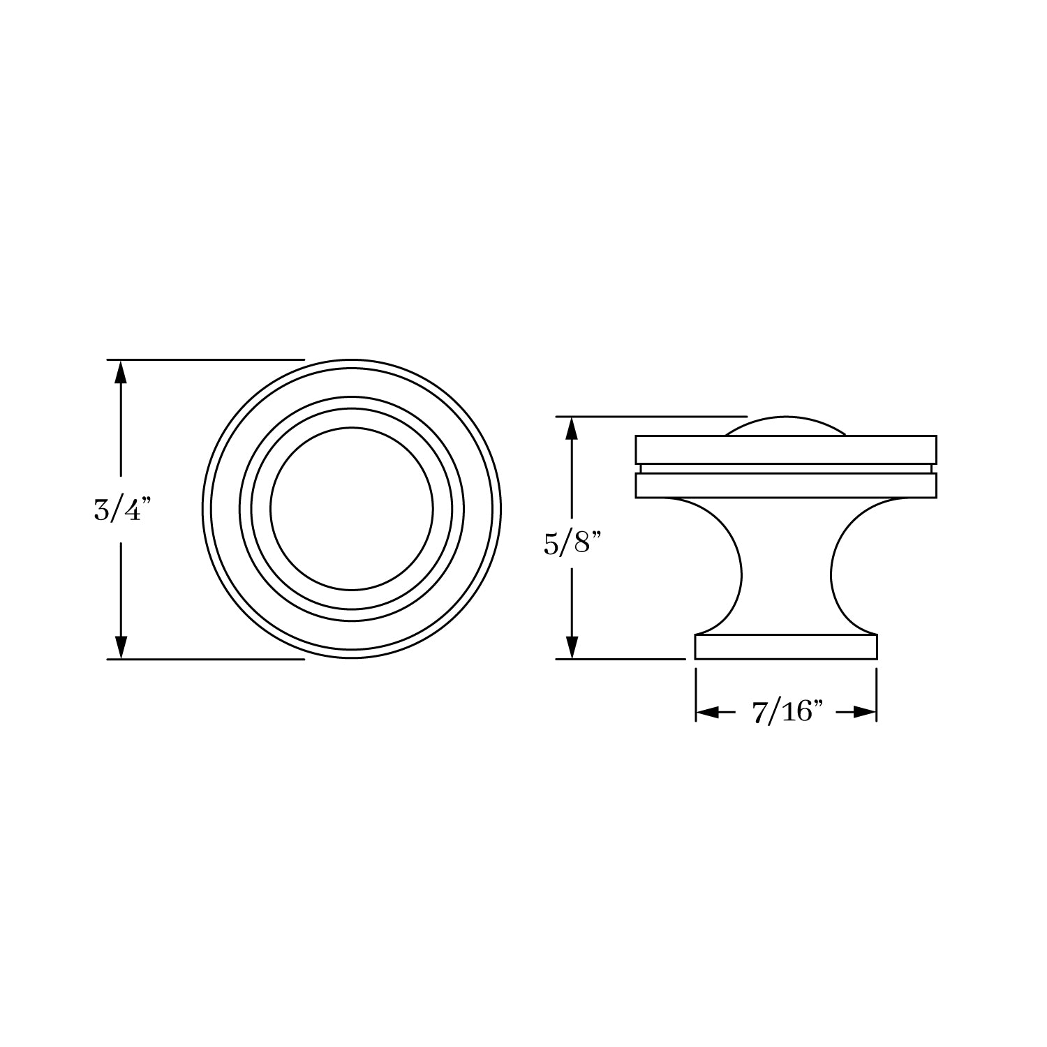 knob dimension