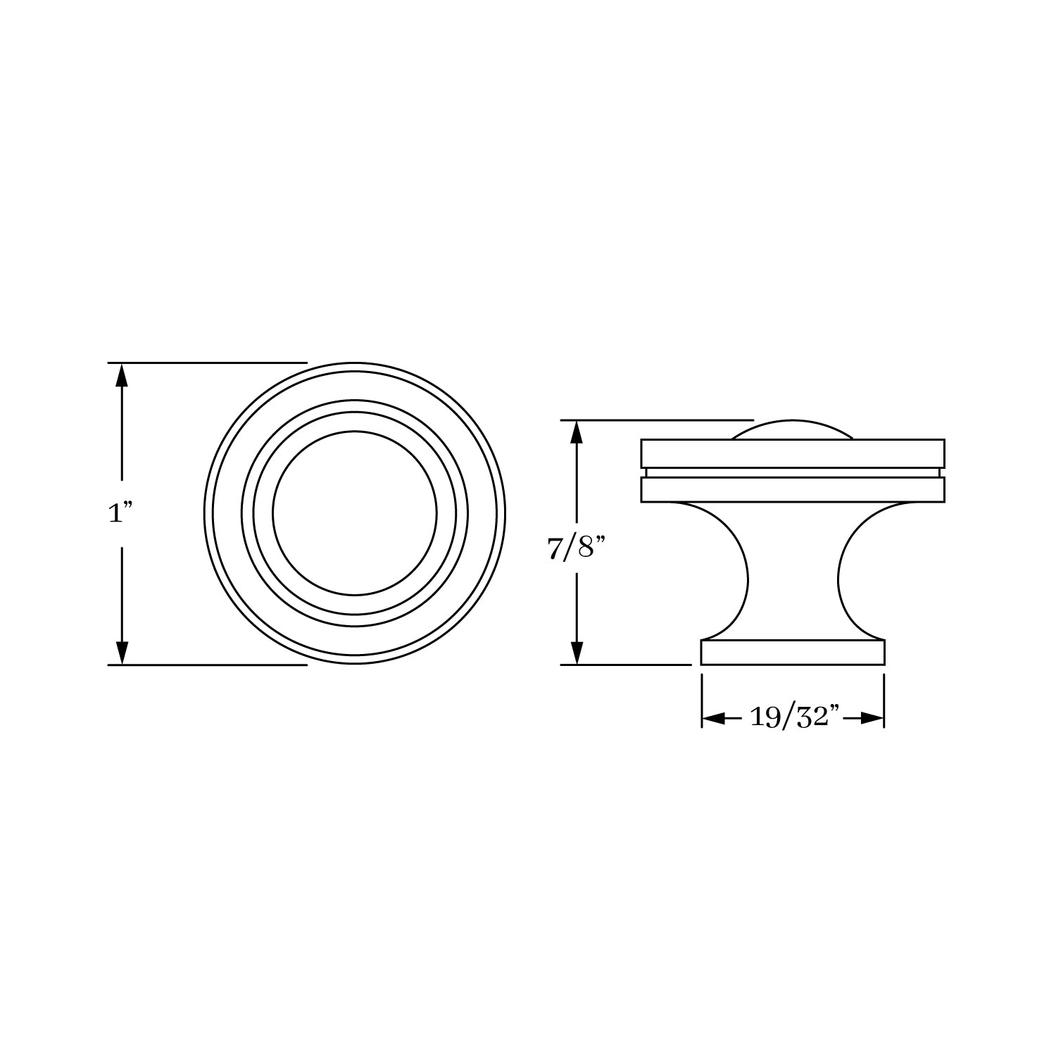 knob dimension