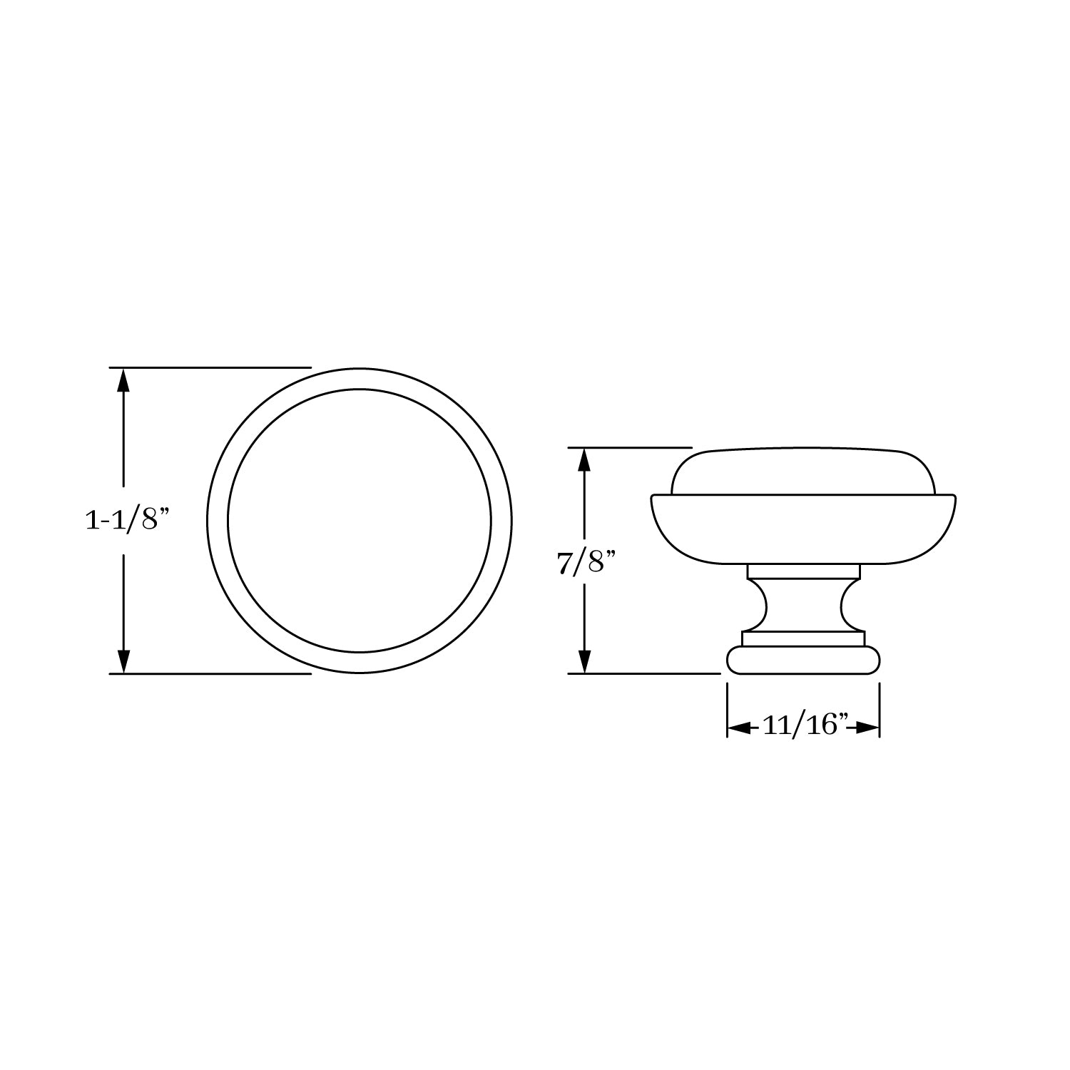 knob dimension