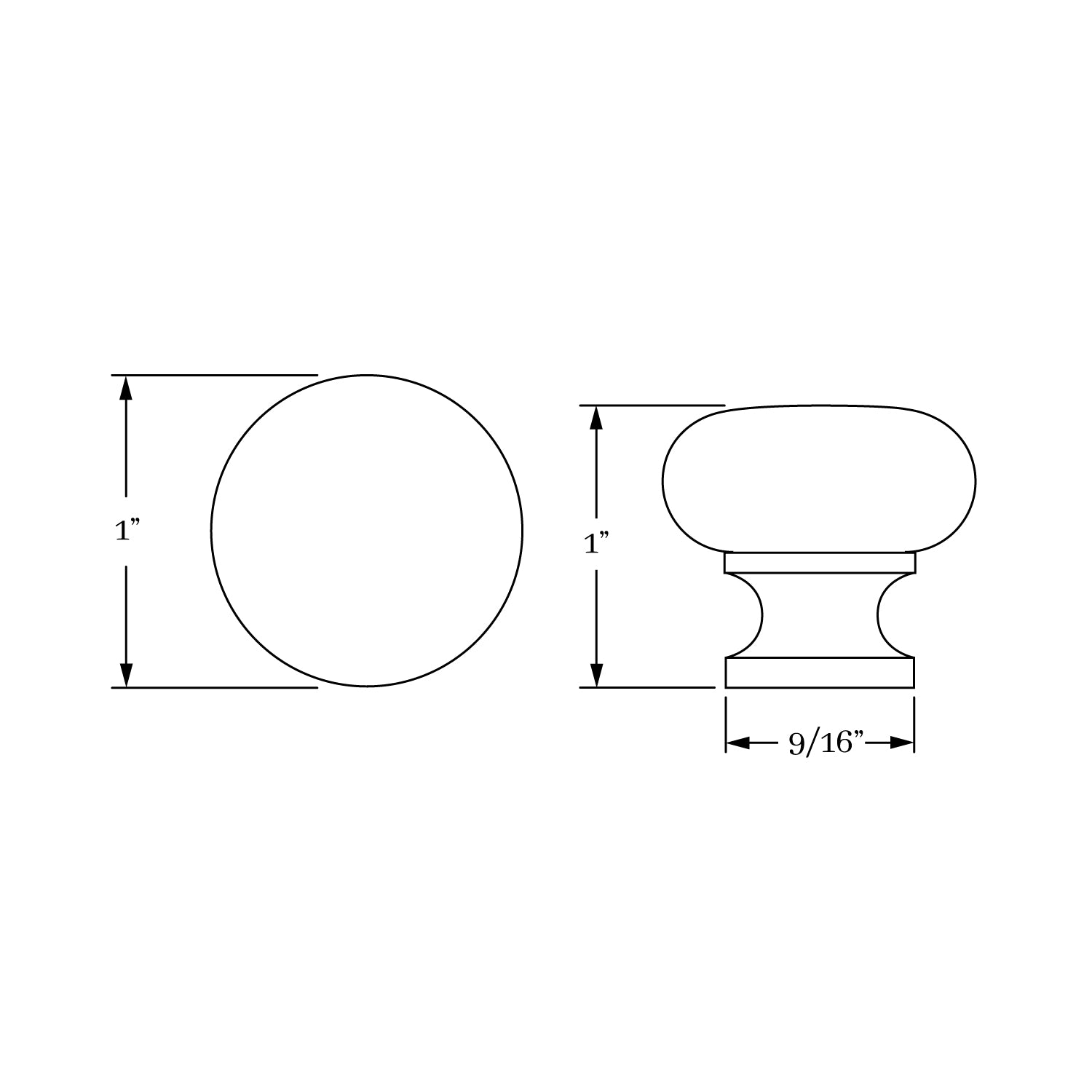 knob dimension
