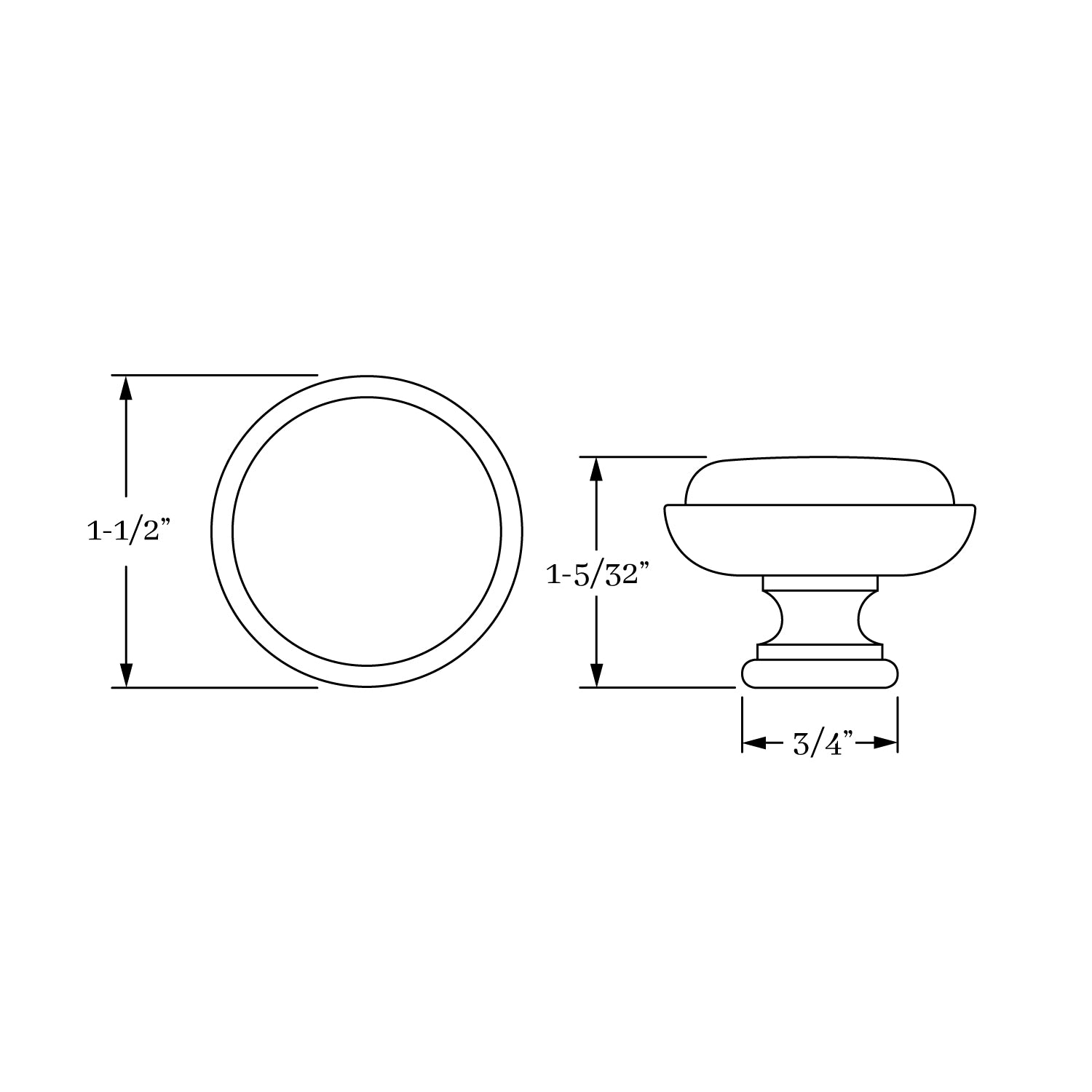 knob dimension