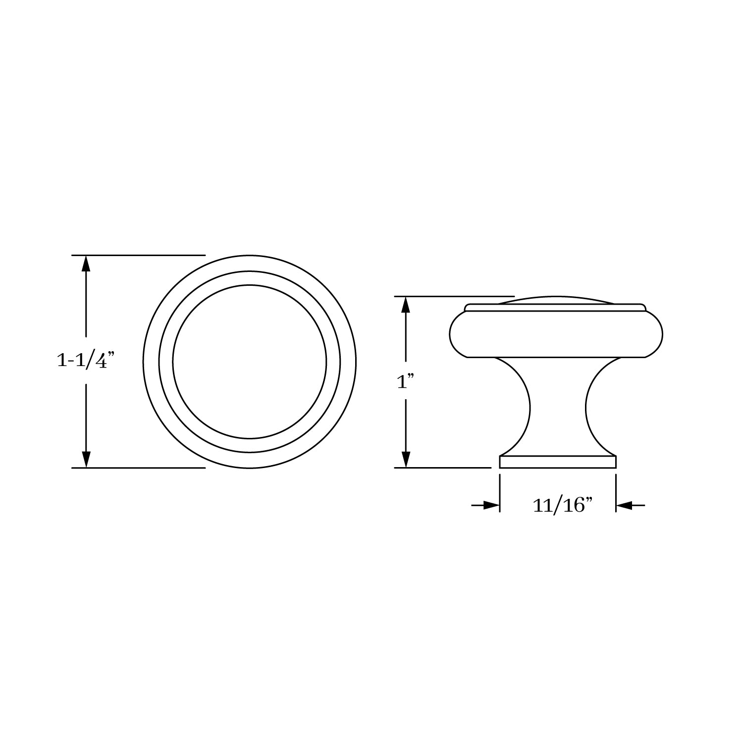 knob dimension
