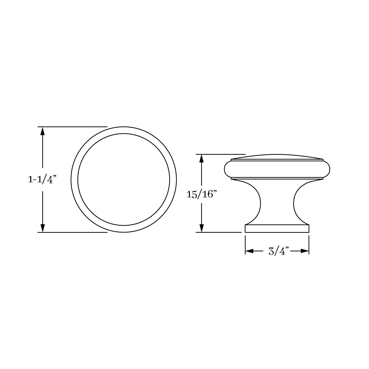knob dimension
