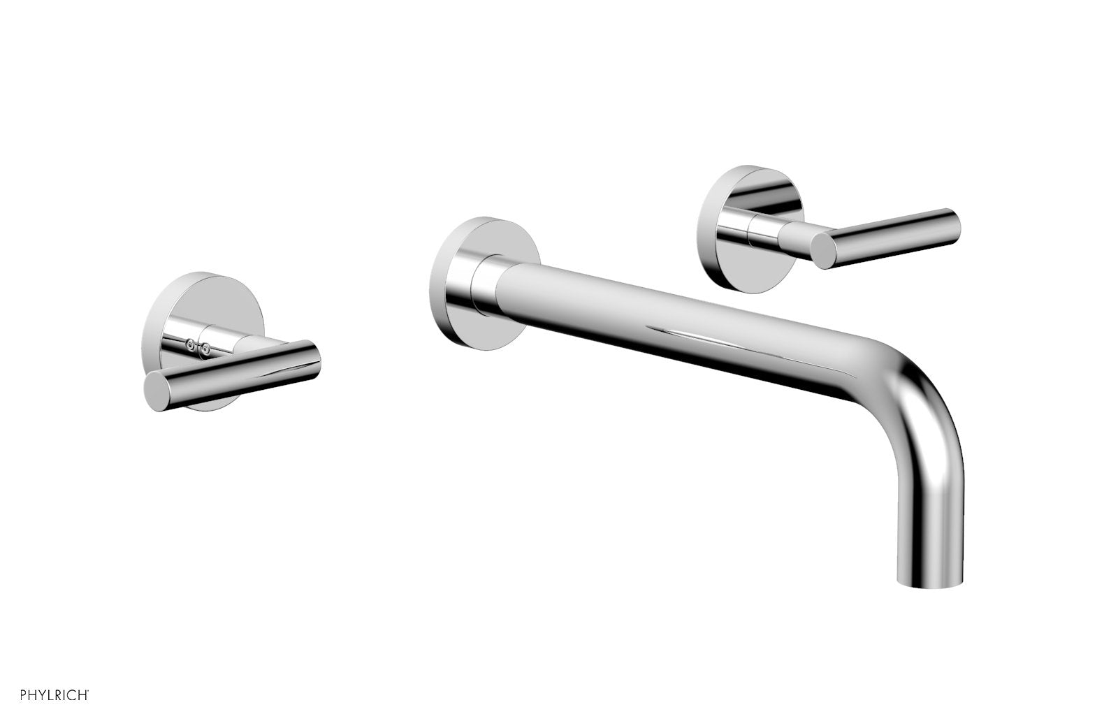 polished chrome wall tub set