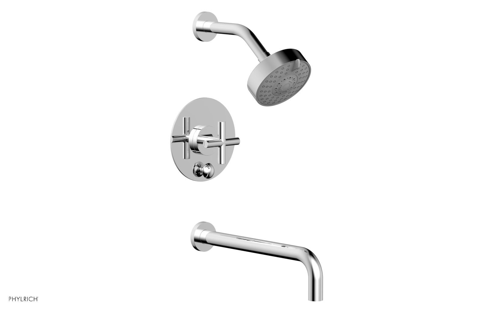 polished chrome shower set