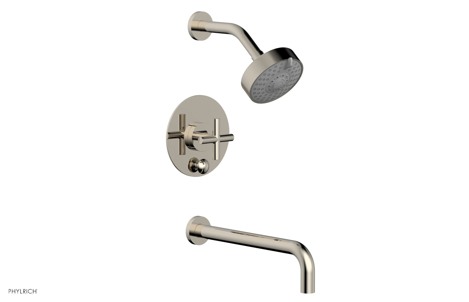 Phylrich TRANSITION Pressure Balance Tub & Shower Set 12" Spout - Cross Handle