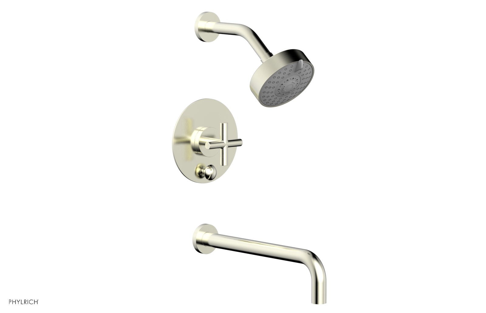 Phylrich TRANSITION Pressure Balance Tub & Shower Set 12" Spout - Cross Handle