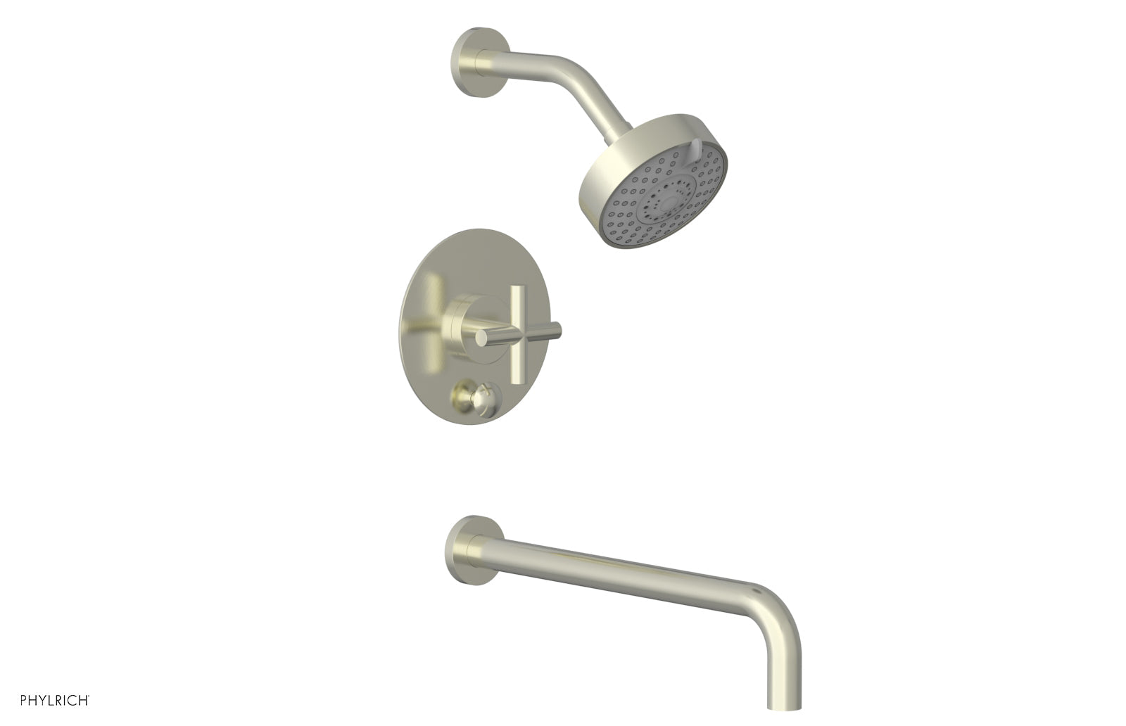 Phylrich TRANSITION Pressure Balance Tub & Shower Set 14" Spout - Cross Handle