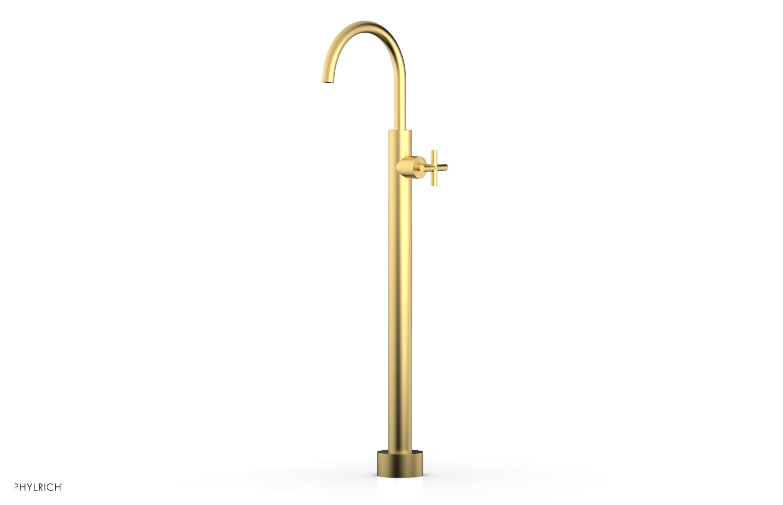 Phylrich TRANSITION Tall Floor Mount Tub Filler - Cross Handle