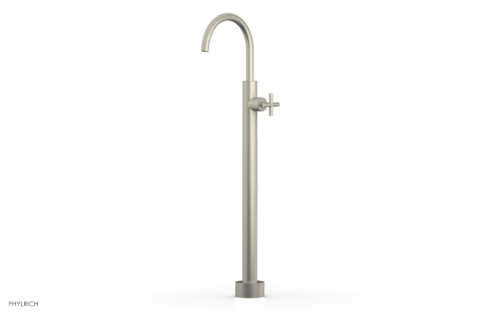 Phylrich TRANSITION Tall Floor Mount Tub Filler - Cross Handle