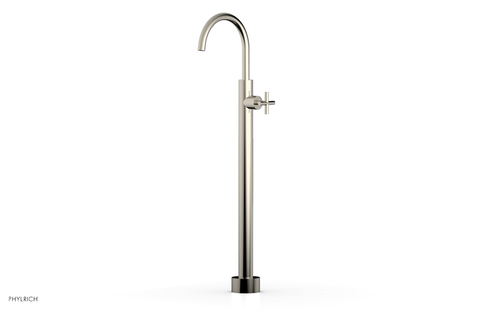 Phylrich TRANSITION Tall Floor Mount Tub Filler - Cross Handle
