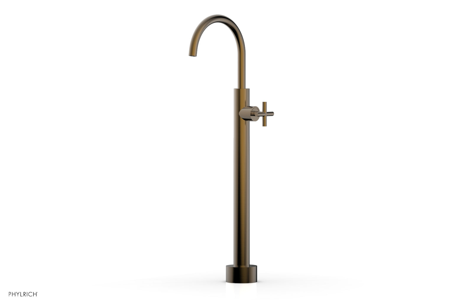Phylrich TRANSITION Low Floor Mount Tub Filler - Cross Handle