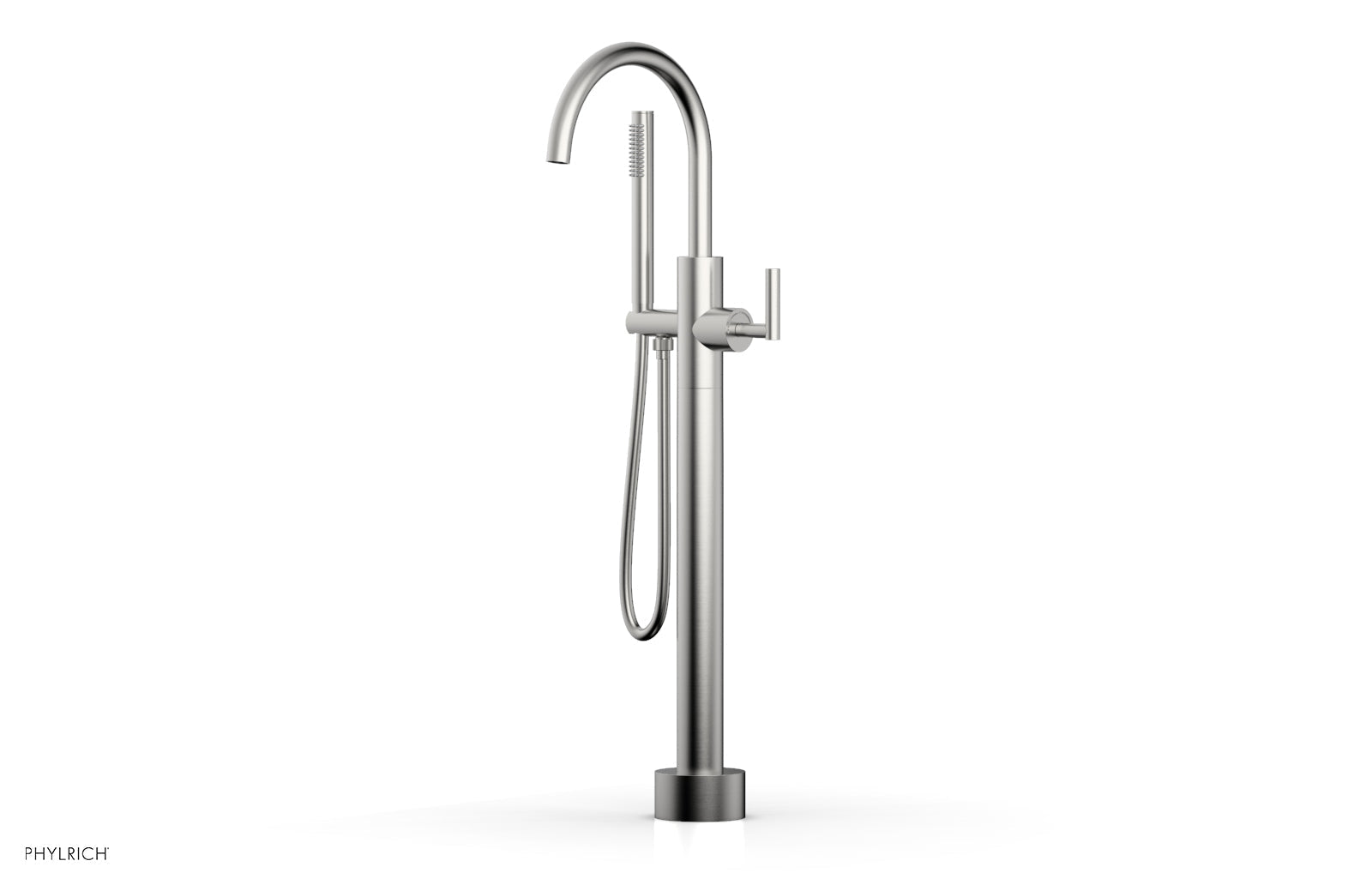 Phylrich TRANSITION Low Floor Mount Tub Filler - Lever Handle with Hand Shower