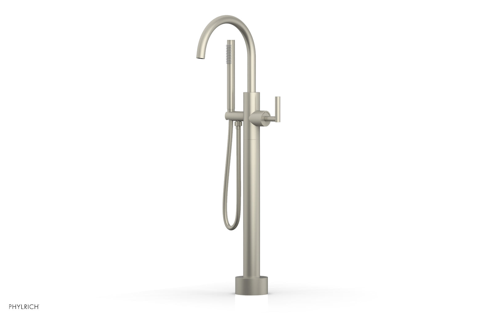 Phylrich TRANSITION Low Floor Mount Tub Filler - Lever Handle with Hand Shower