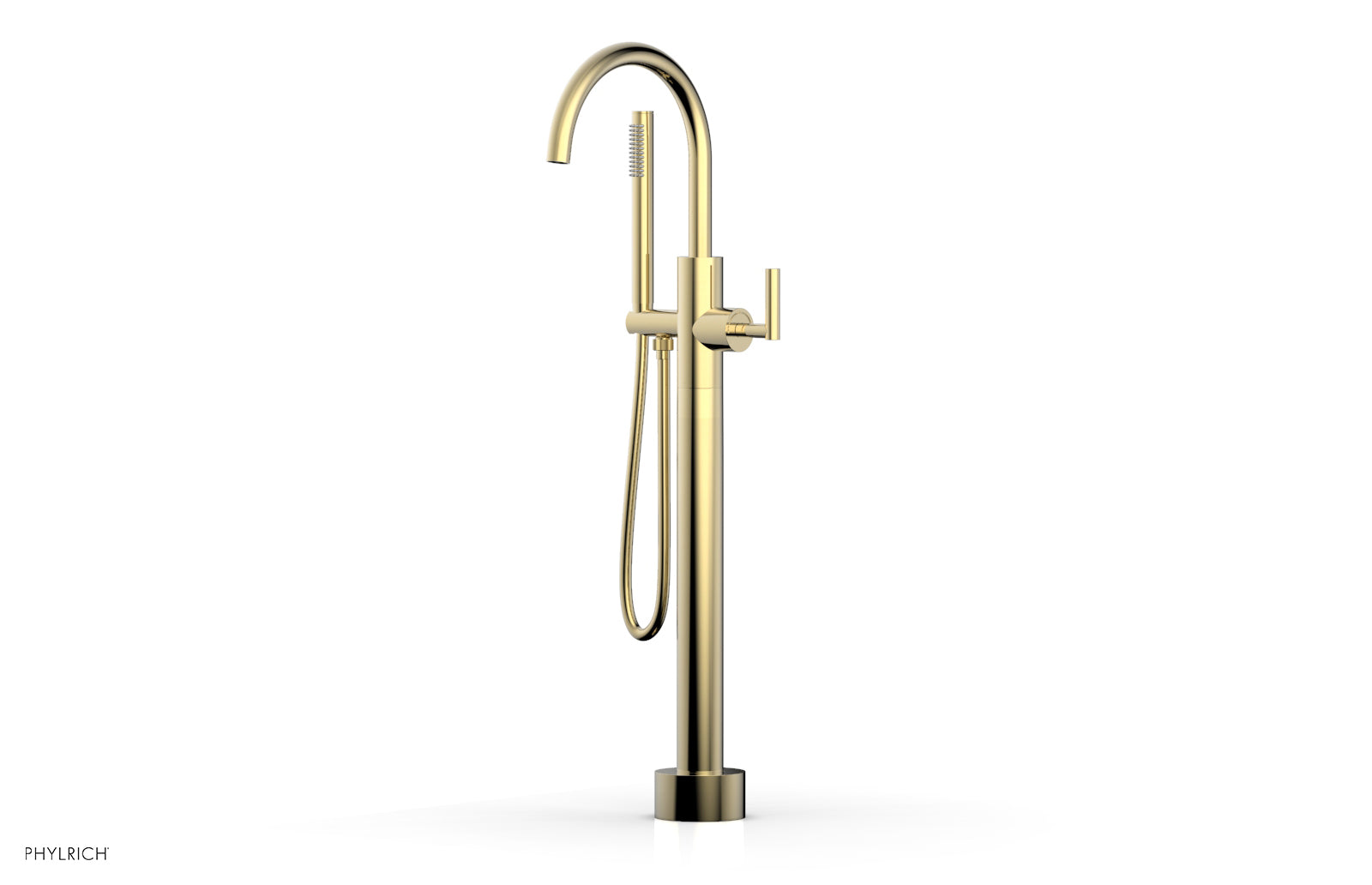 Phylrich TRANSITION Low Floor Mount Tub Filler - Lever Handle with Hand Shower