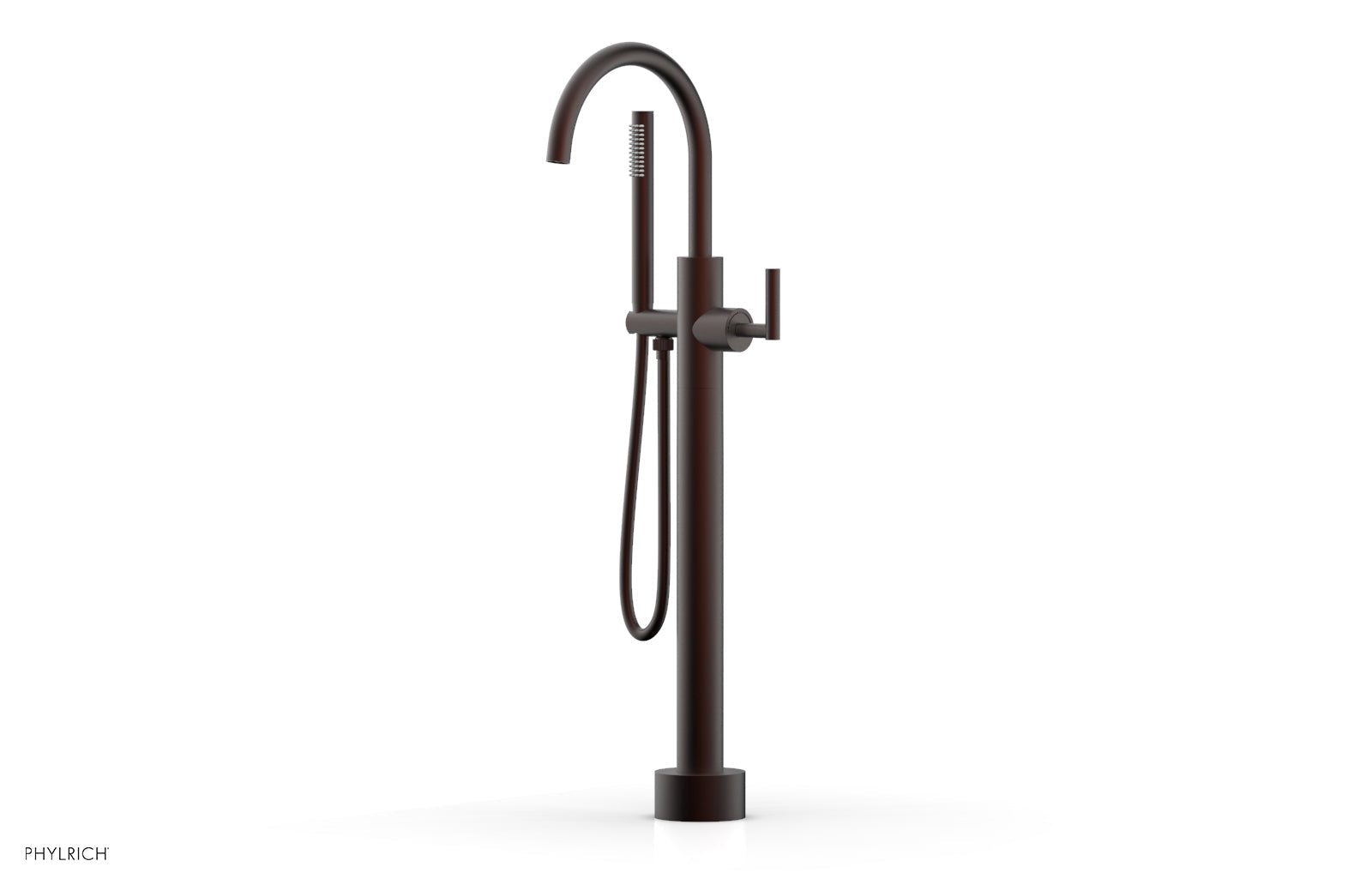 Phylrich TRANSITION Low Floor Mount Tub Filler - Lever Handle with Hand Shower