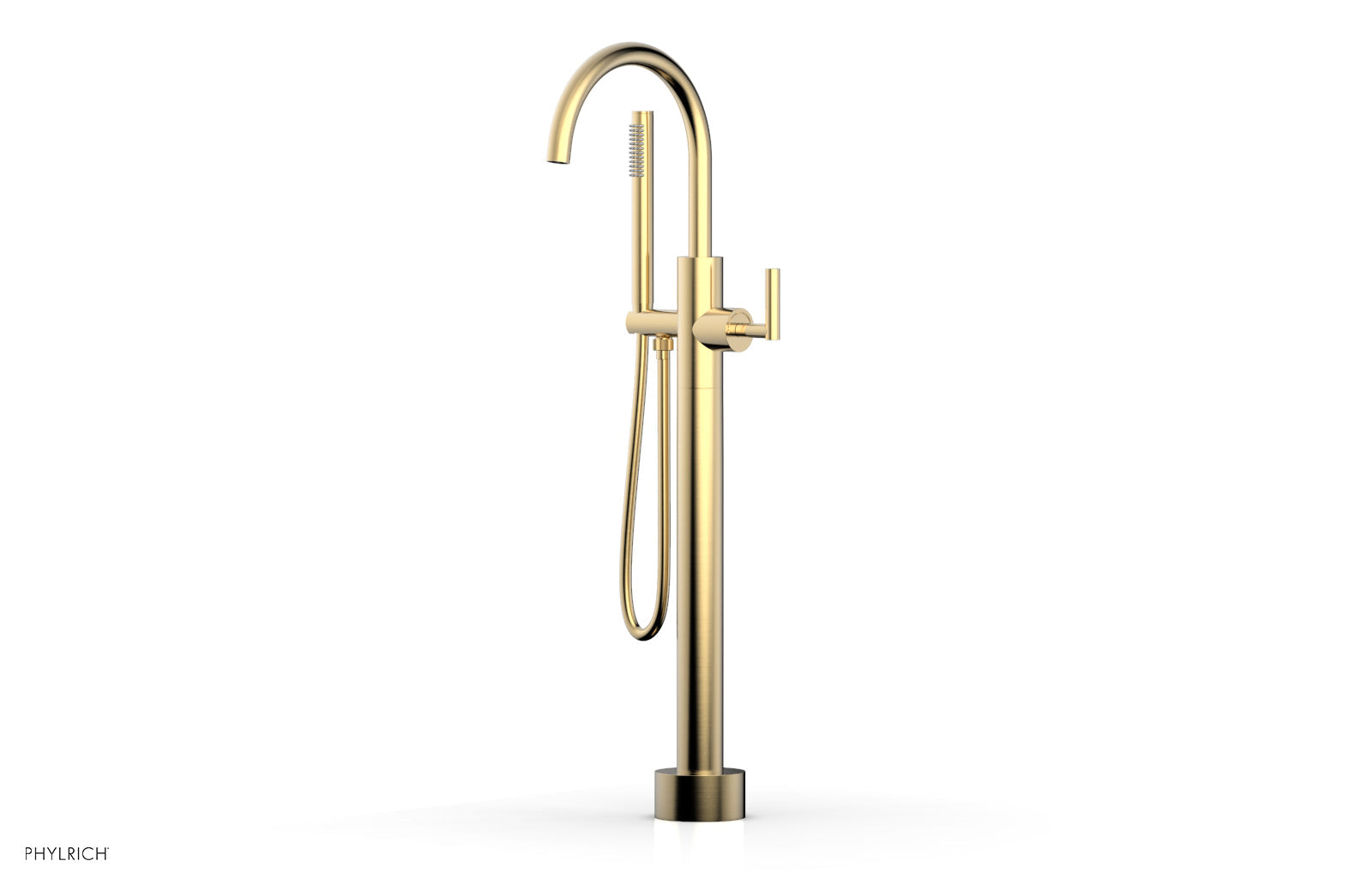 Phylrich TRANSITION Low Floor Mount Tub Filler - Lever Handle with Hand Shower