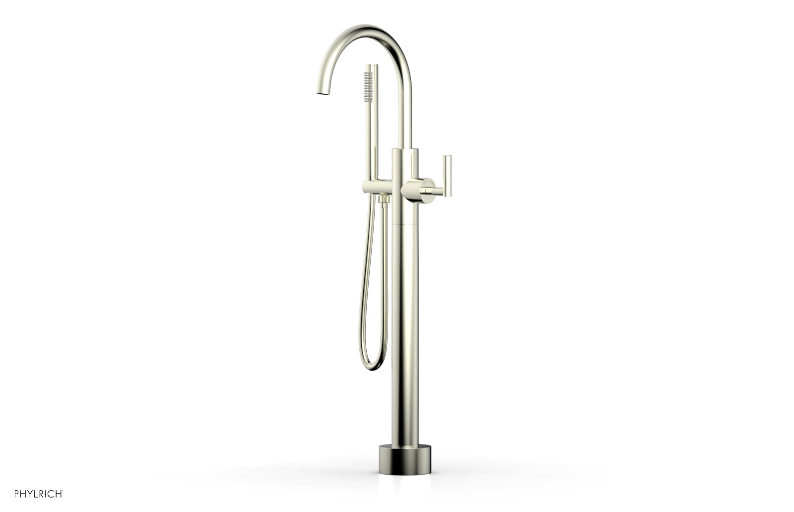 Phylrich TRANSITION Low Floor Mount Tub Filler - Lever Handle with Hand Shower