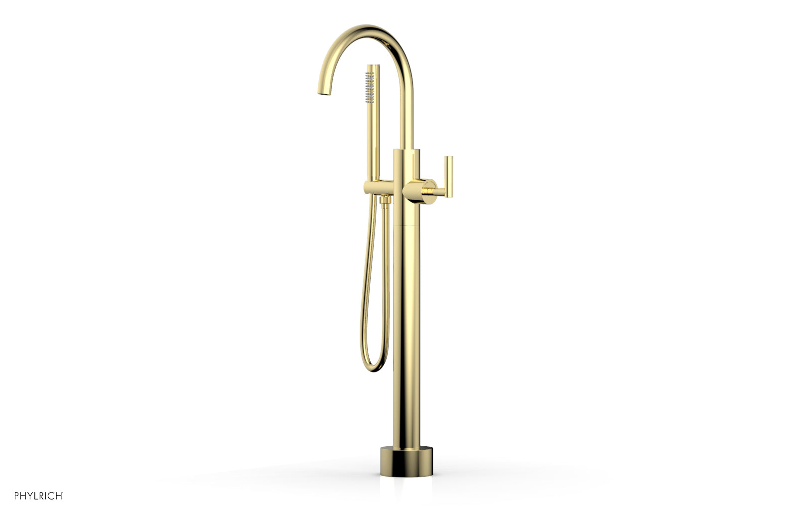 Phylrich TRANSITION Low Floor Mount Tub Filler - Lever Handle with Hand Shower