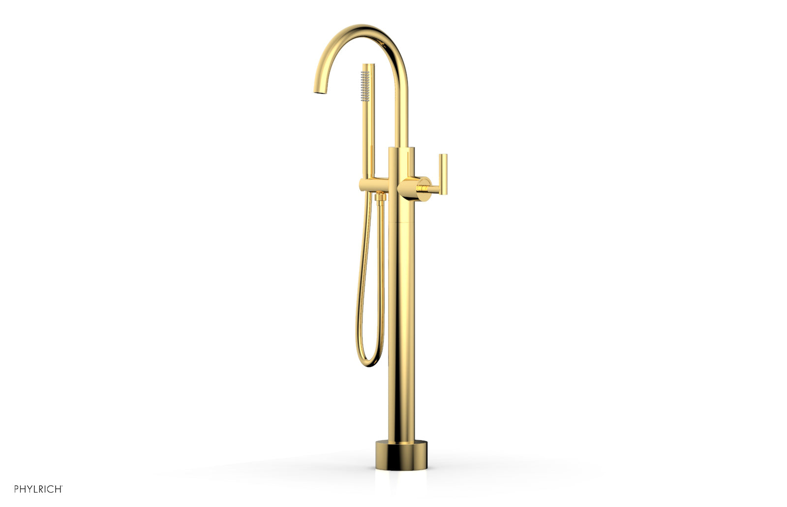 Phylrich TRANSITION Low Floor Mount Tub Filler - Lever Handle with Hand Shower