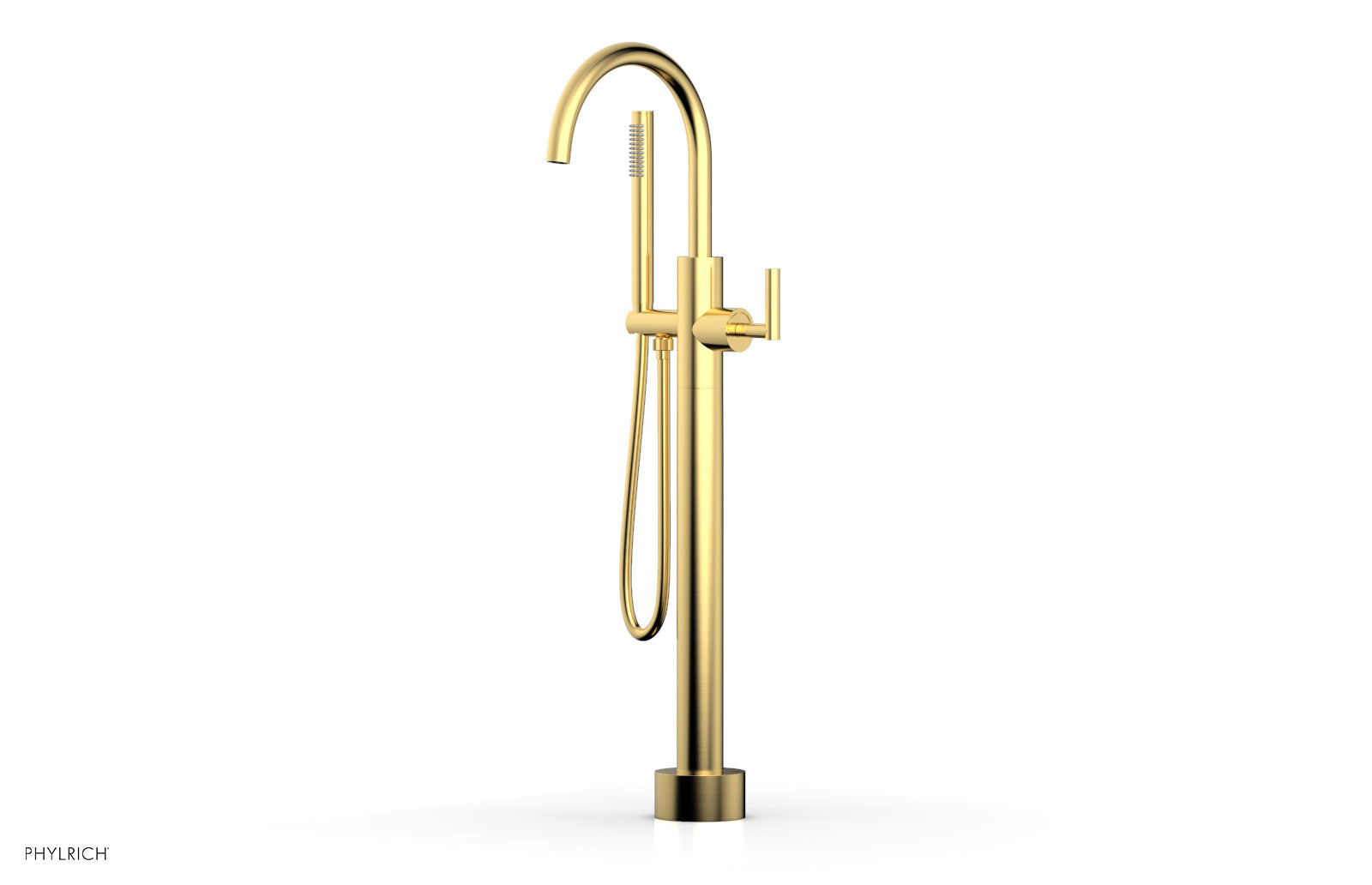 Phylrich TRANSITION Low Floor Mount Tub Filler - Lever Handle with Hand Shower