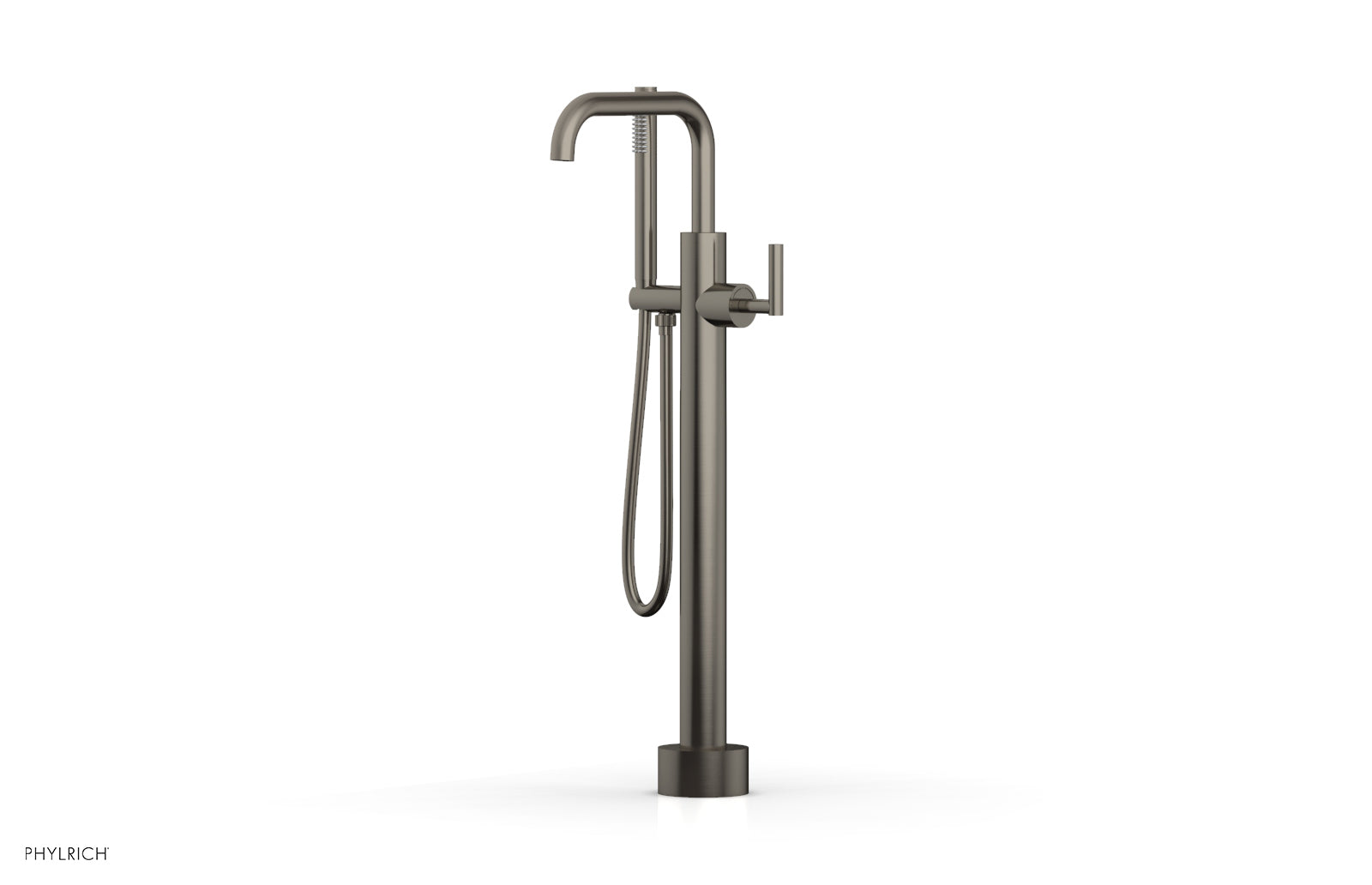 Phylrich TRANSITION Low Floor Mount Tub Filler - Lever Handle with Hand Shower