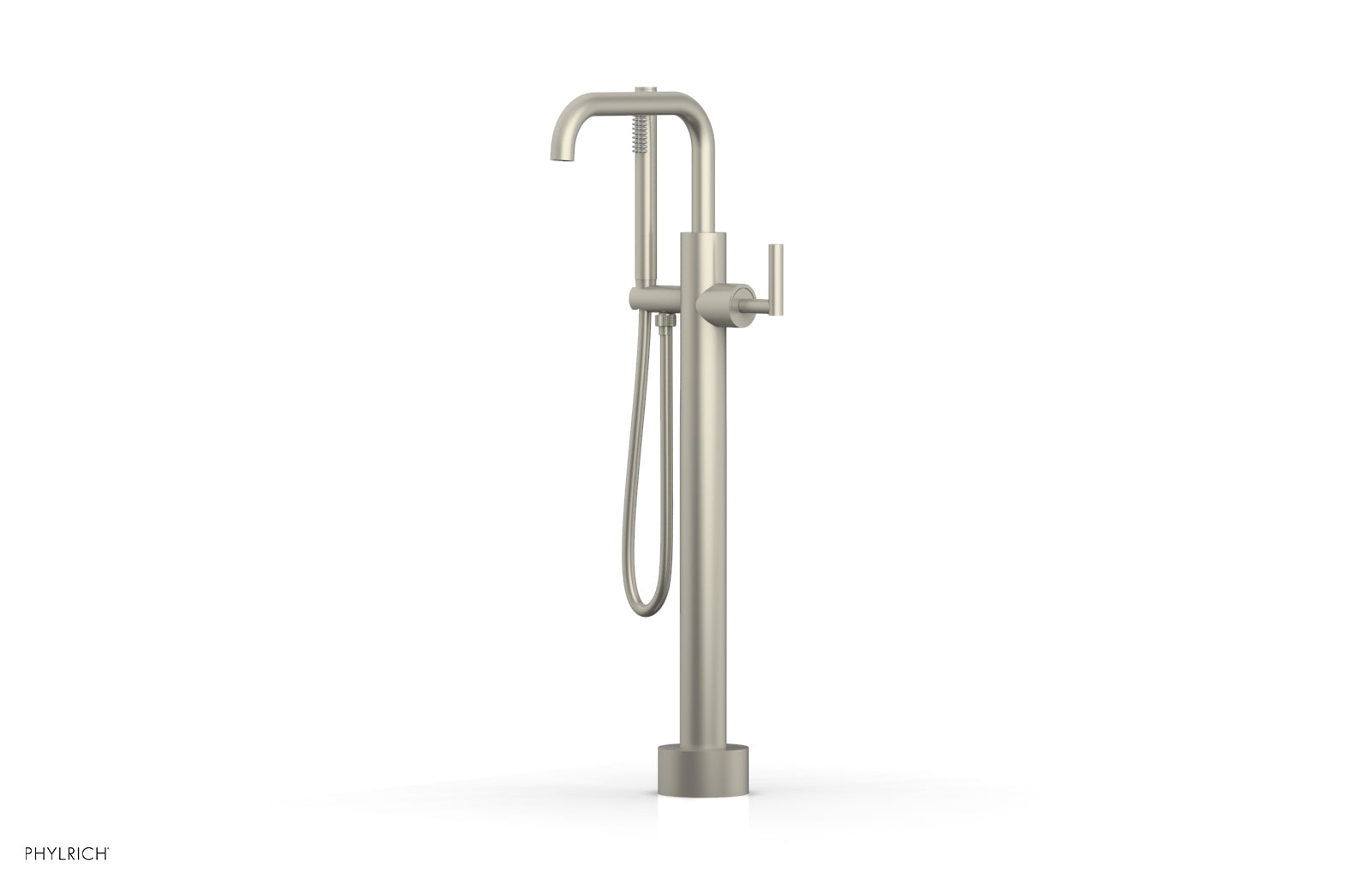 Phylrich TRANSITION Low Floor Mount Tub Filler - Lever Handle with Hand Shower