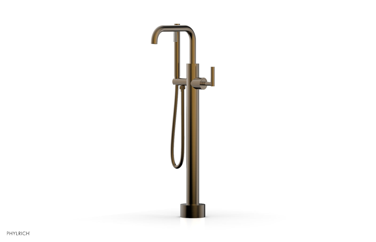 Phylrich TRANSITION Low Floor Mount Tub Filler - Lever Handle with Hand Shower