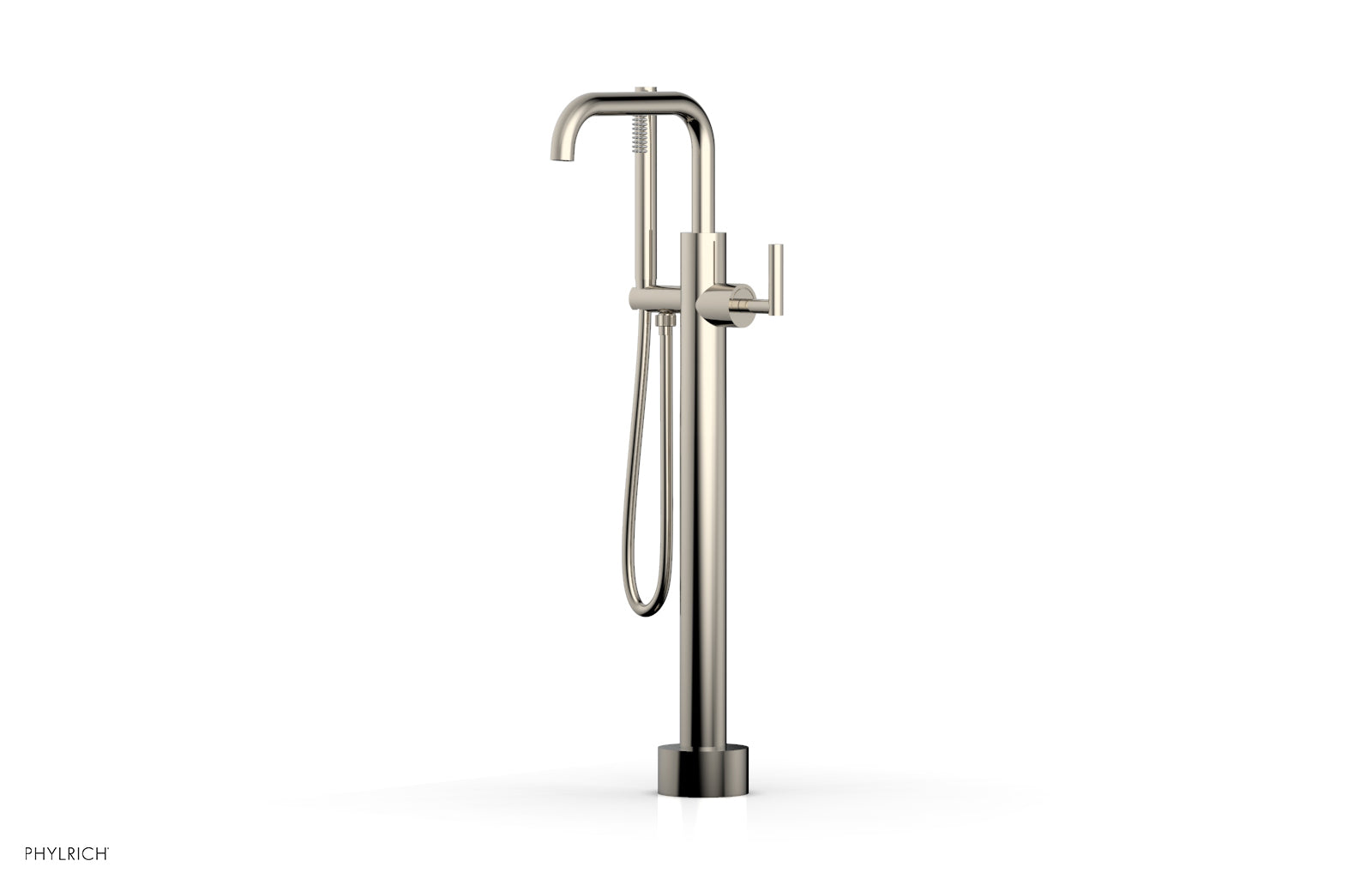 Phylrich TRANSITION Low Floor Mount Tub Filler - Lever Handle with Hand Shower