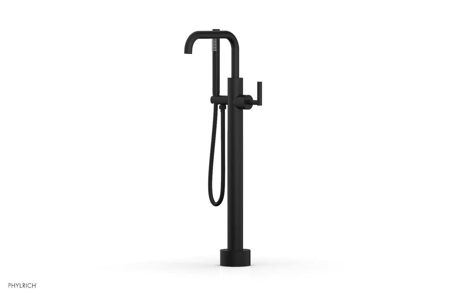 Phylrich TRANSITION Low Floor Mount Tub Filler - Lever Handle with Hand Shower