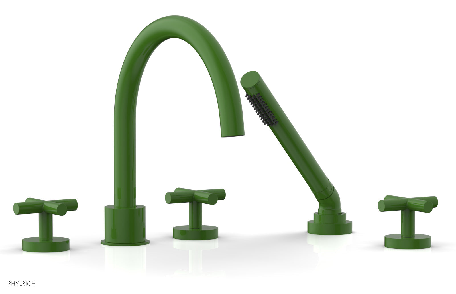 Phylrich TRANSITION Deck Tub Set with Hand Shower - Cross Handles