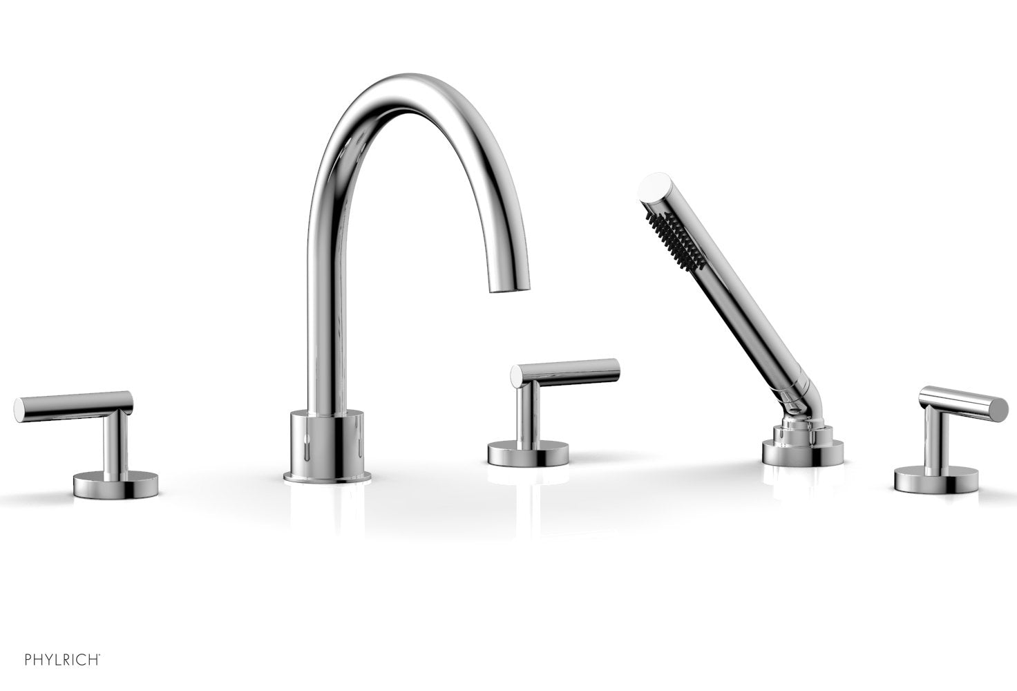 polished chrome deck tub set