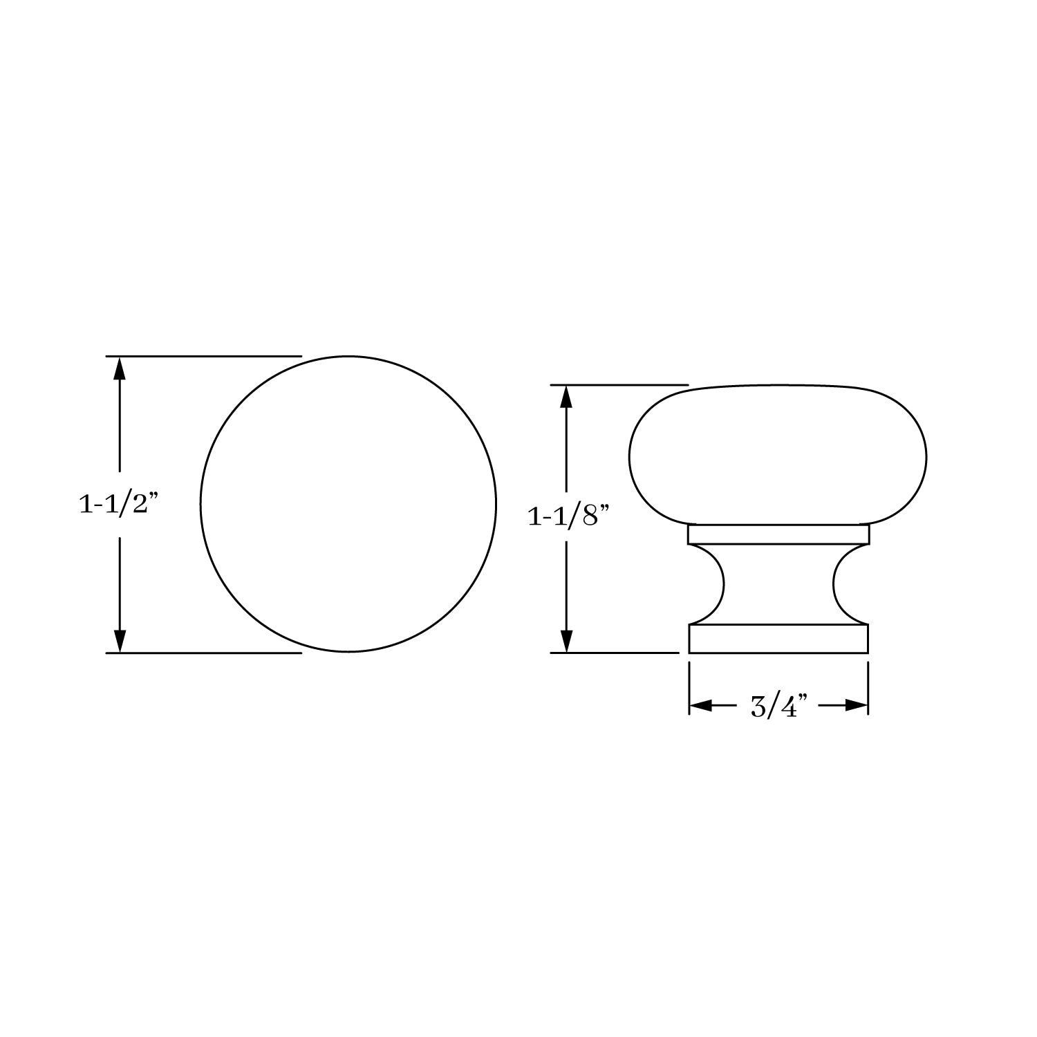 knob dimension
