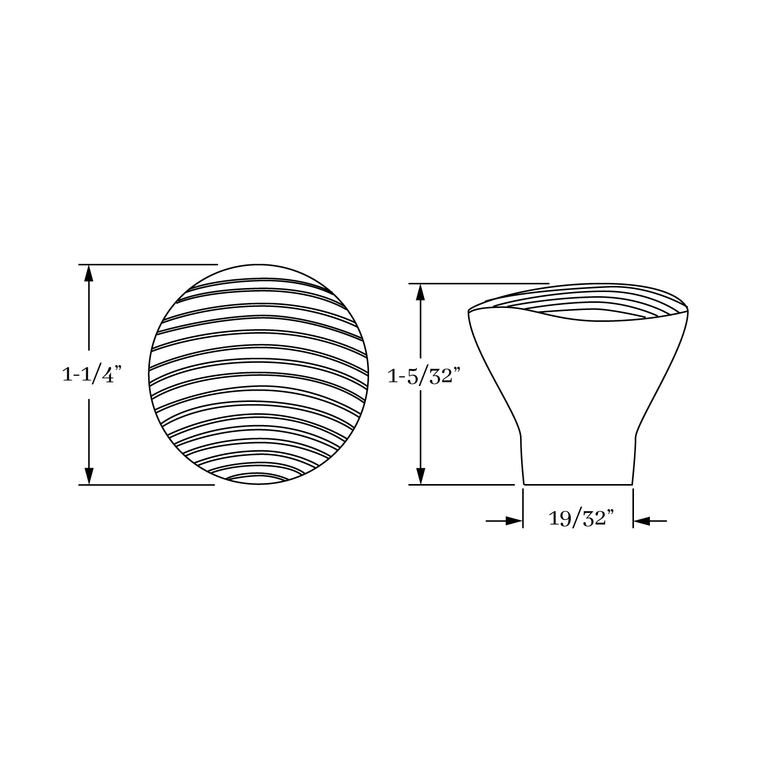 knob dimension