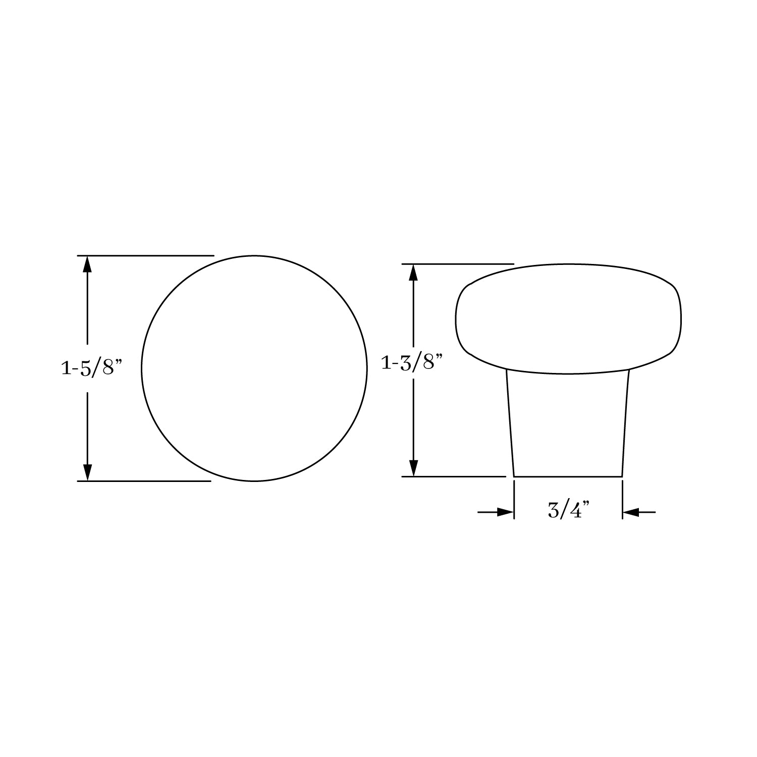 knob dimension