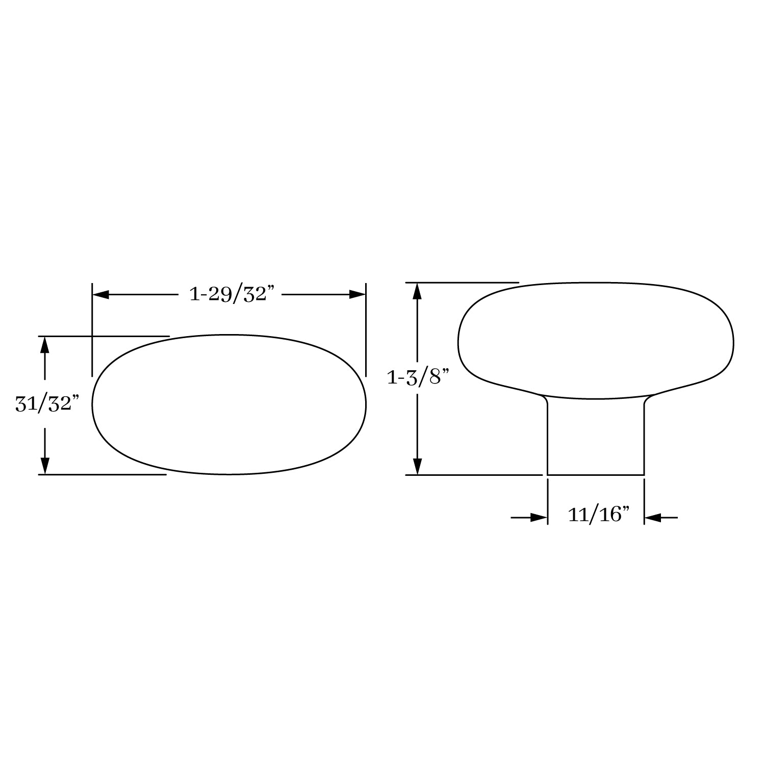 knob dimension