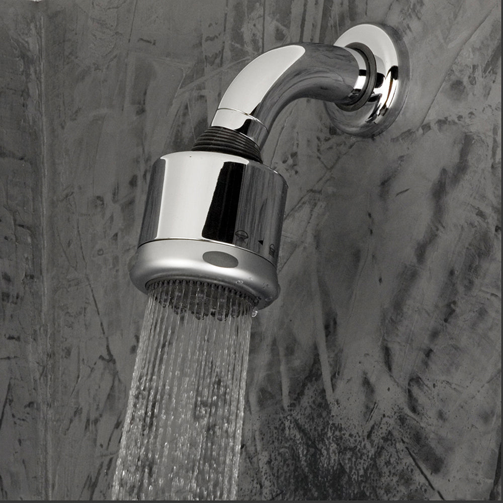 polished chrome shower head