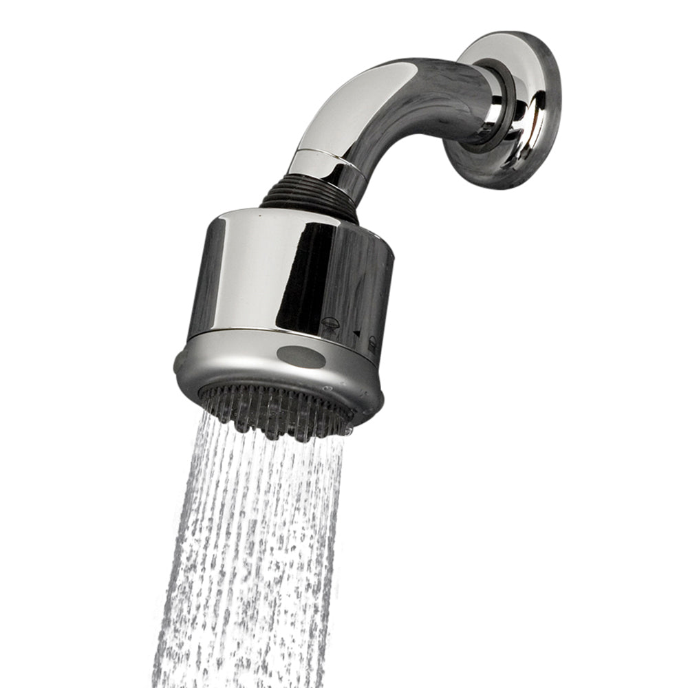 polished chrome shower head