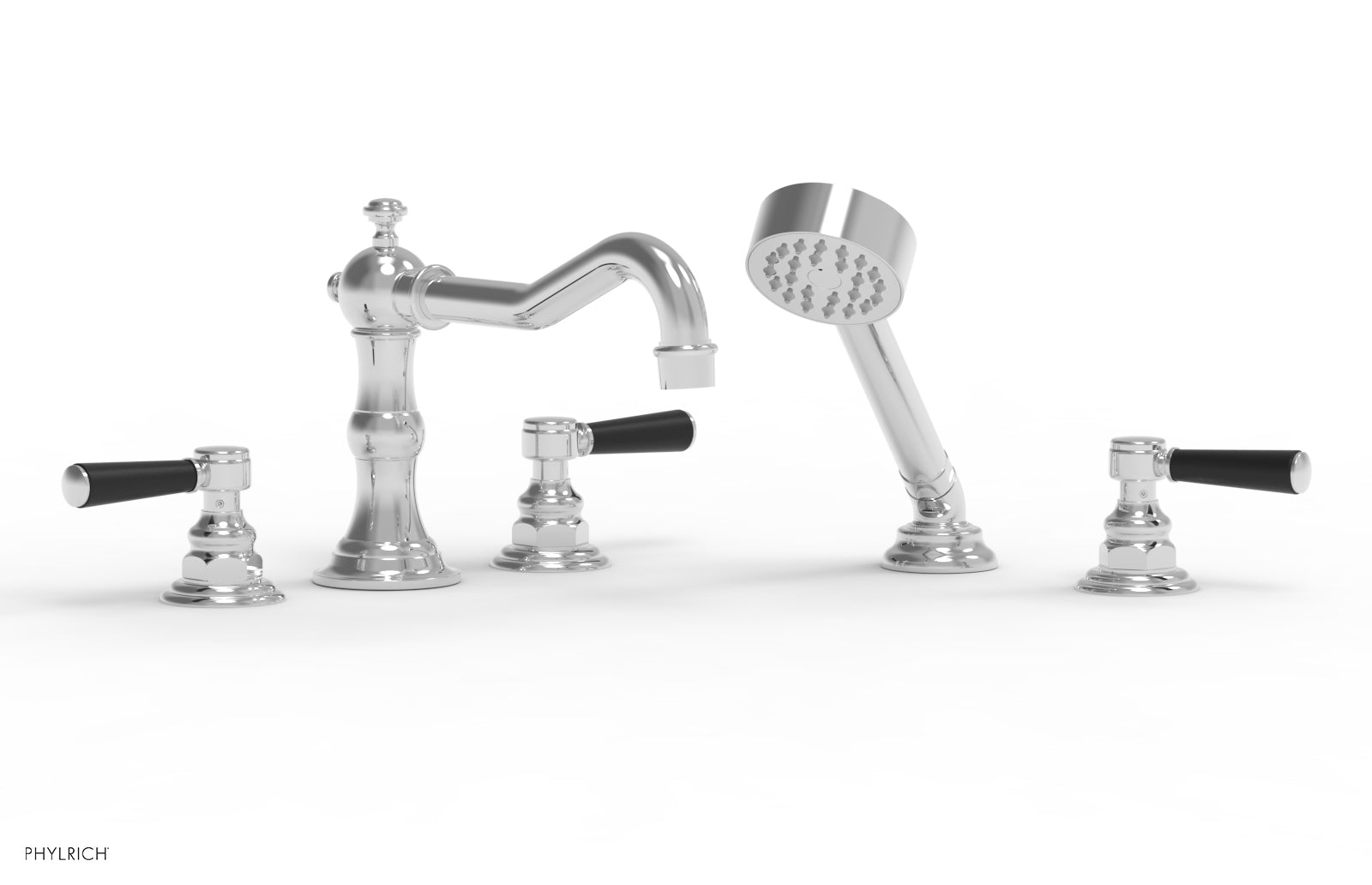 polished chrome deck tub set