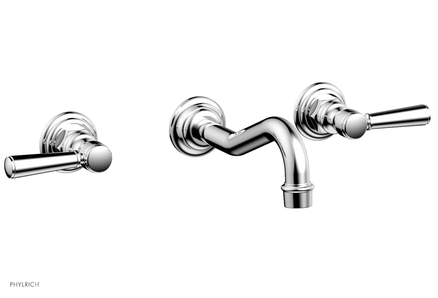 polished chrome wall tub set