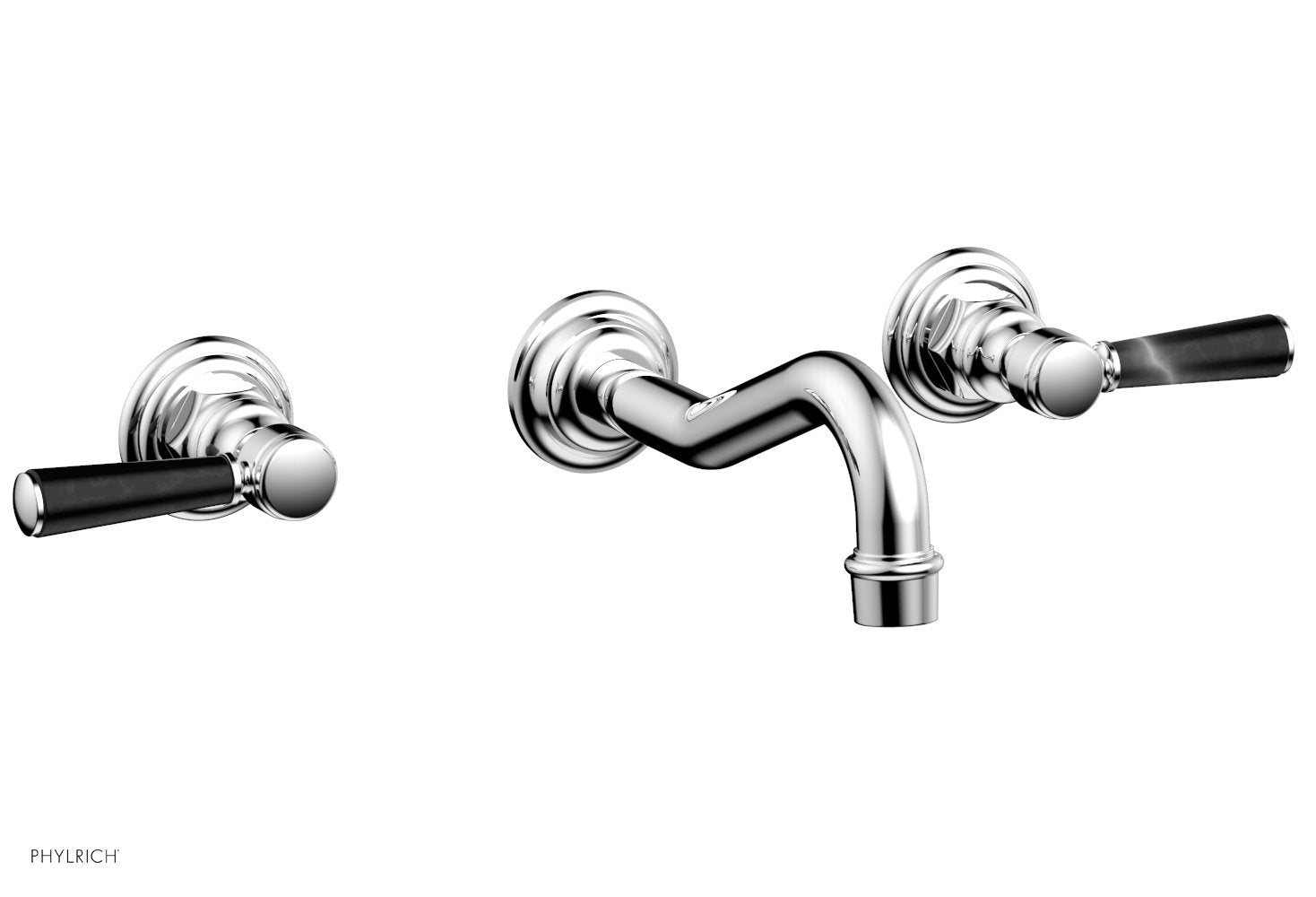 polished chrome wall tub set